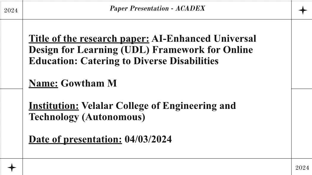 Paper Presentation 2nd Prize